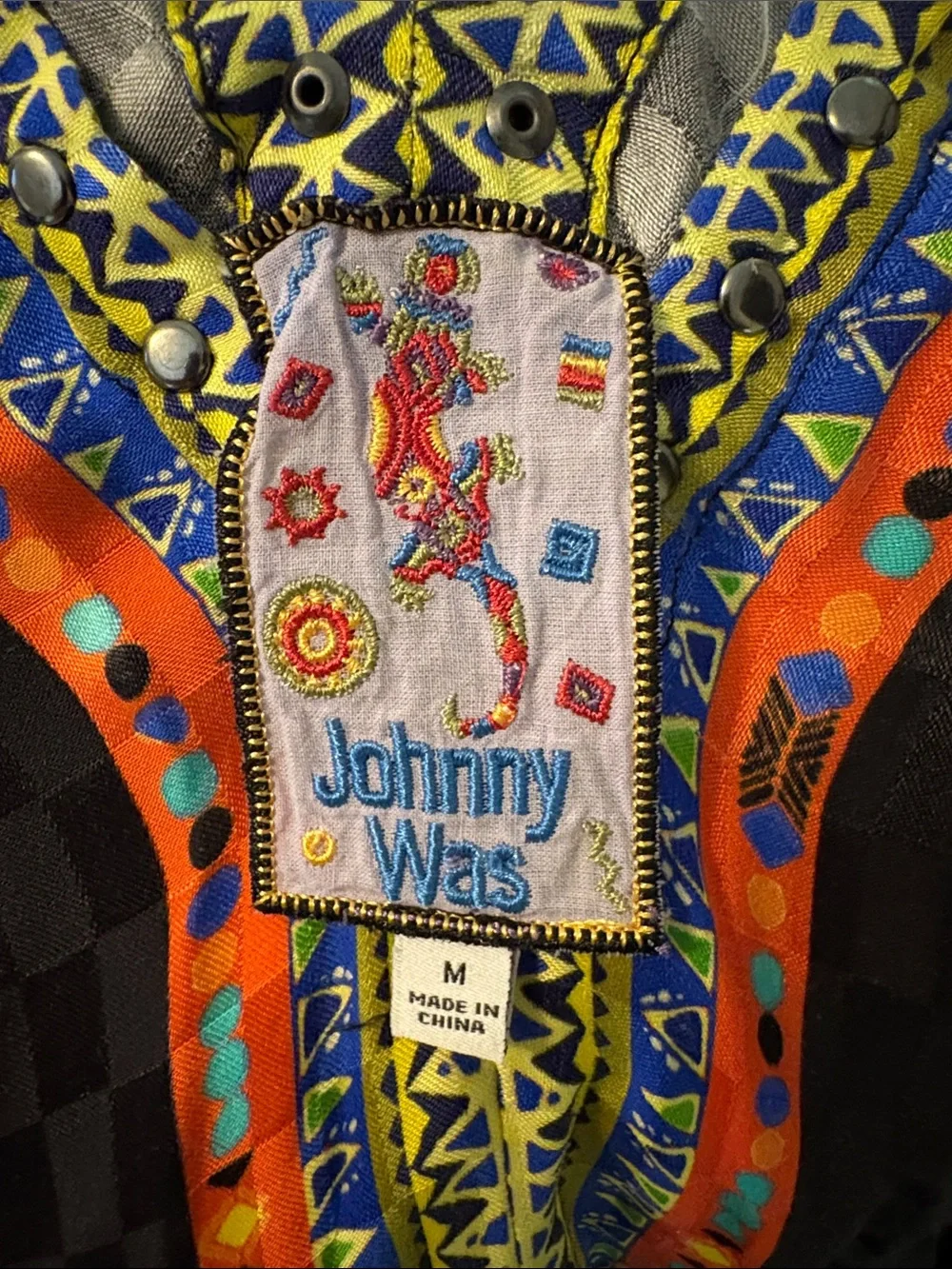 Johnny Was Black Maxi Dress with Multicolor Floral & Paisley Accents - Picture 7 of 7